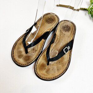 2/$20 Uggs Leather Black Flip flops